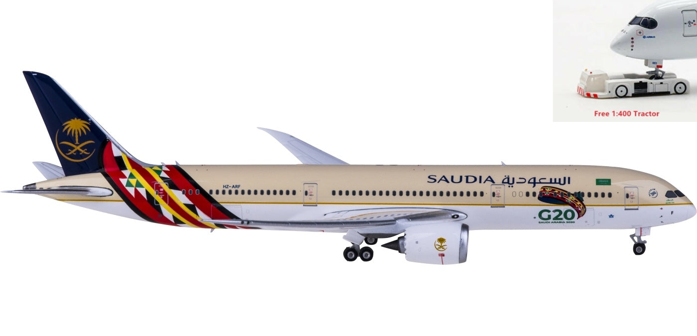 1:400 Phoenix PH04362 Saudia Boeing 787-9 HZ-ARF G20 Free Tractor+Stand