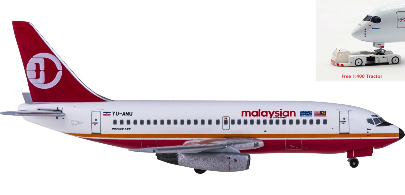 1:400 AeroClassics AC419939 Malaysia Airlines Boeing 737-200 YU-ANU Aircraft Model+Free Tractor