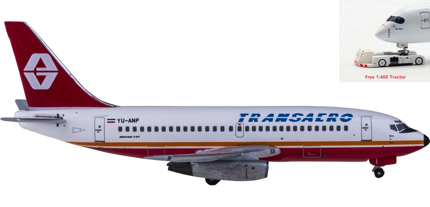 1:400 AeroClassics AC419940 Aviogenex Boeing 737-200 YU-ANP Aircraft Model+Free Tractor