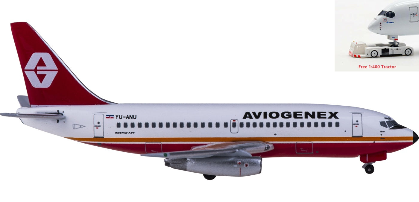 1:400 AeroClassics AC419937 Aviogenex Boeing 737-200 YU-ANU Aircraft Model+Free Tractor