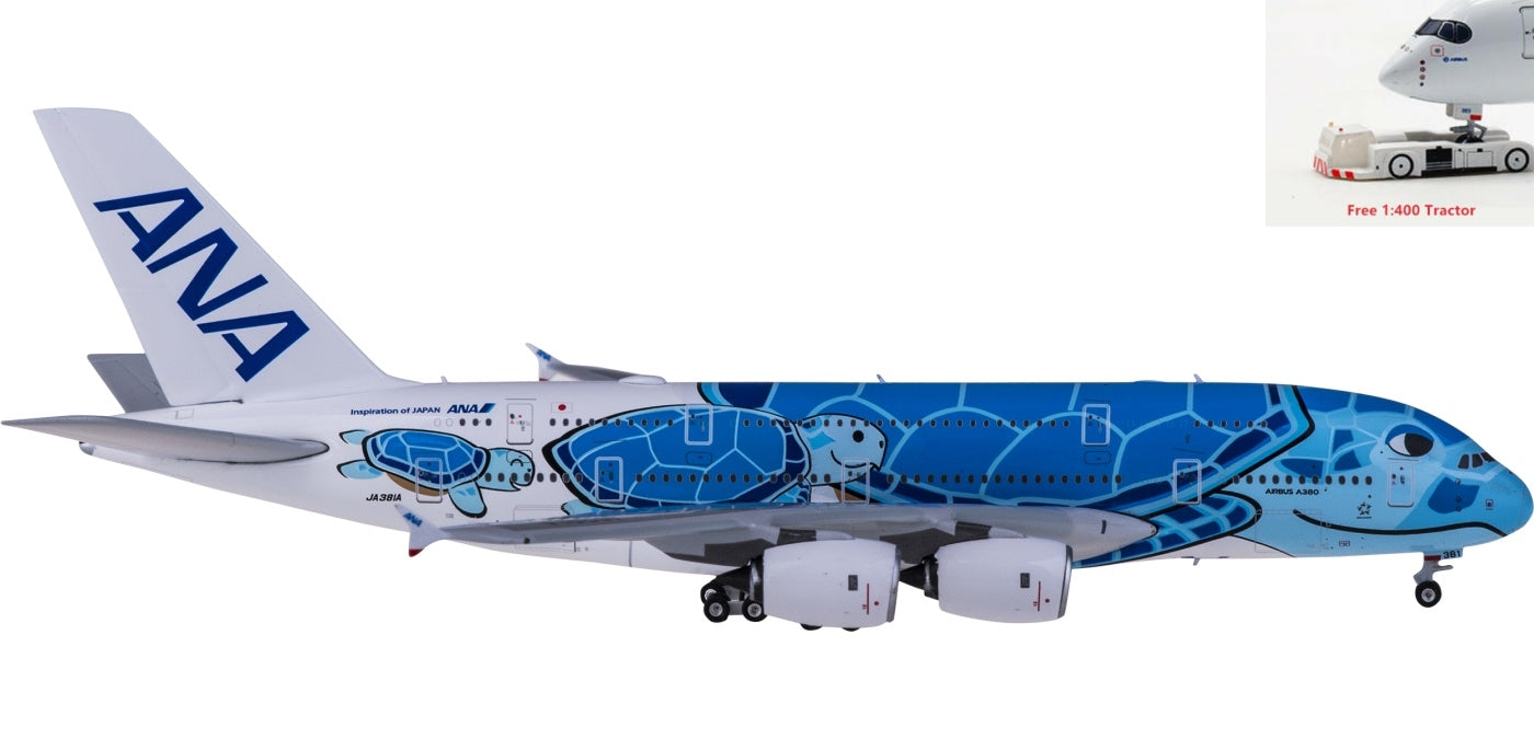 1:400 Phoenix PH04386 ANA Airbus A380 JA381A Lani+Free Tractor