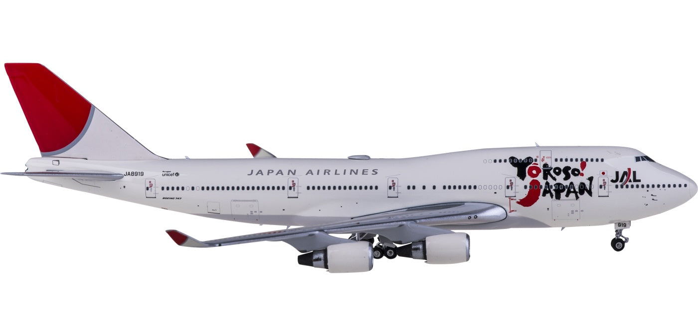 1:400 Phoenix PH04390 Japan Airlines Boeing 747-400 JA8919 Yokoso! Japan+Free Tractor
