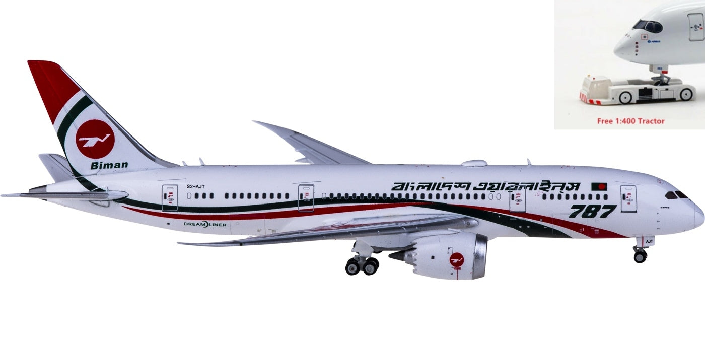 1:400 JC Wings LH4137 Biman Boeing 787-8 Dreamliner S2-AJT+Free Tractor