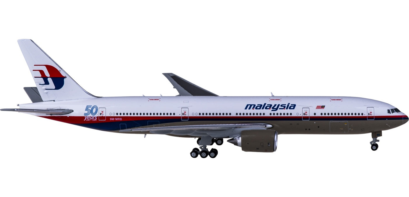 1:400 JC Wings XX4488 Malaysia Airlines Boeing 777-200 9M-MRB 50Years Aircraft Model+Free Tractor