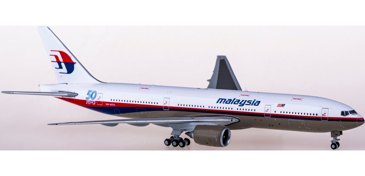 1:400 JC Wings XX4488 Malaysia Airlines Boeing 777-200 9M-MRB 50Years Aircraft Model+Free Tractor
