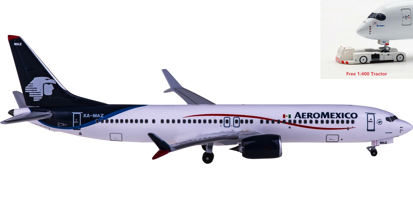 1:400 AeroClassicsAC411023 Aeroméxico Boeing 737 MAX 9 XA-MAZ Aircraft Model+Free Tractor