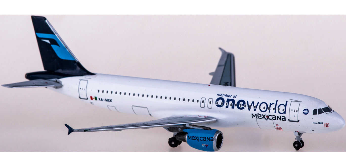 1:400 AeroClassics AC411024 Mexicana Airbus A320 XA-MXK "ONE WORLD" Aircraft Model+Free Tractor