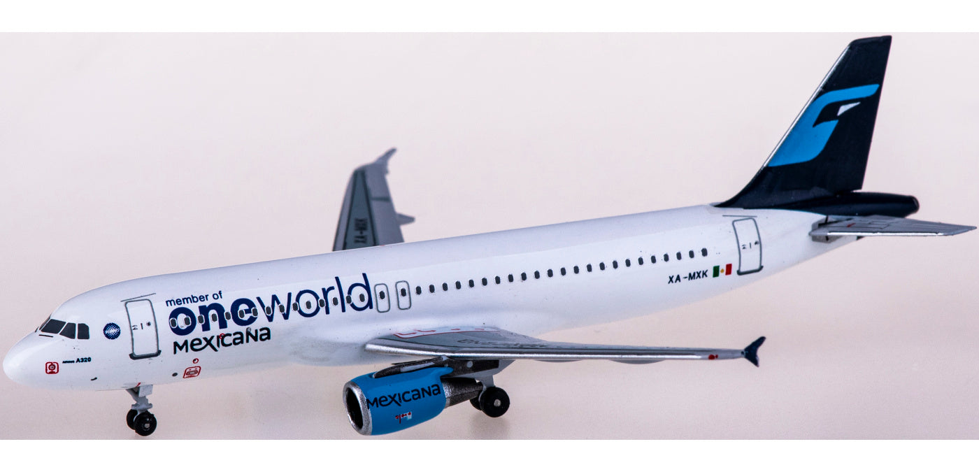 1:400 AeroClassics AC411024 Mexicana Airbus A320 XA-MXK "ONE WORLD" Aircraft Model+Free Tractor