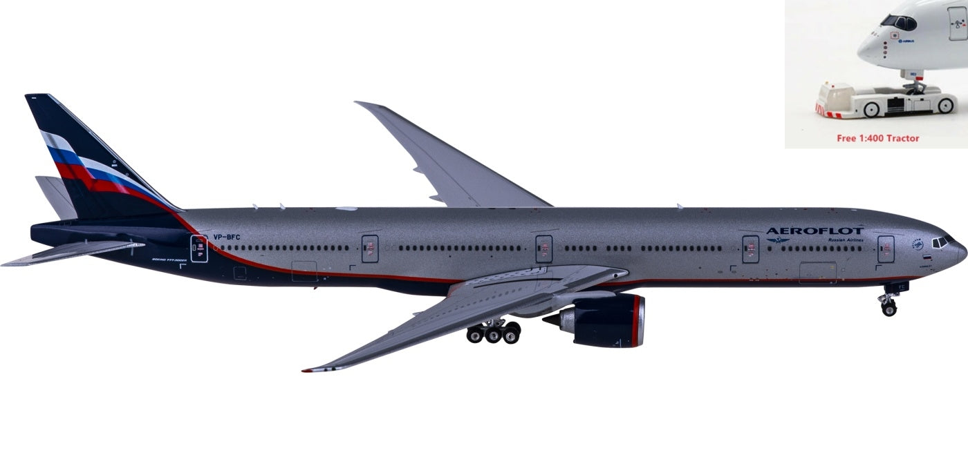 1:400 Phoenix PH11699 Aeroflot Boeing 777-300ER VP-BFC+Free Tractor