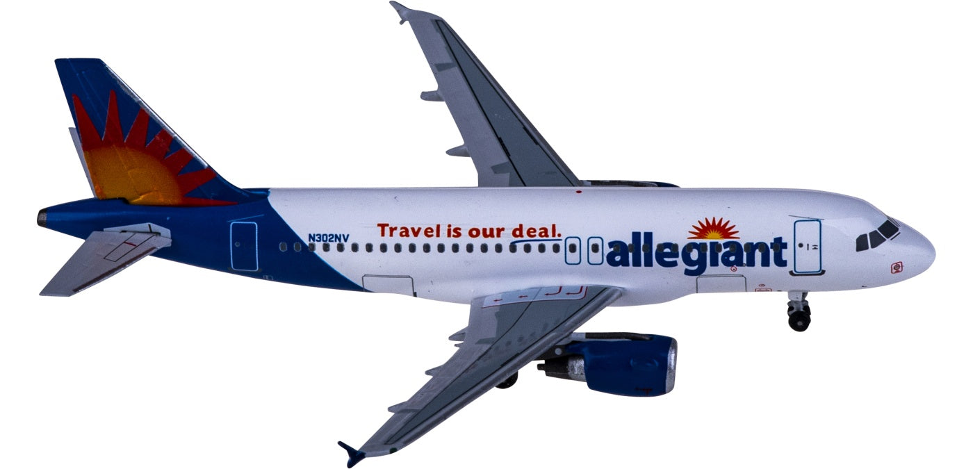 1:400 AeroClassics AC411018 Allegiant Airbus A319 N302NV Aircraft Model+Free Tractor