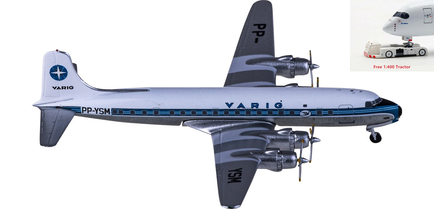 1:400 AeroClassics AC419971 VARIG Douglas DC-6 PP-YSM Aircraft Model+Free Tractor
