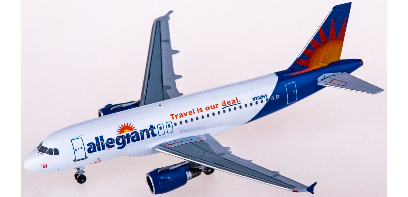 1:400 AeroClassics AC411018 Allegiant Airbus A319 N302NV Aircraft Model+Free Tractor