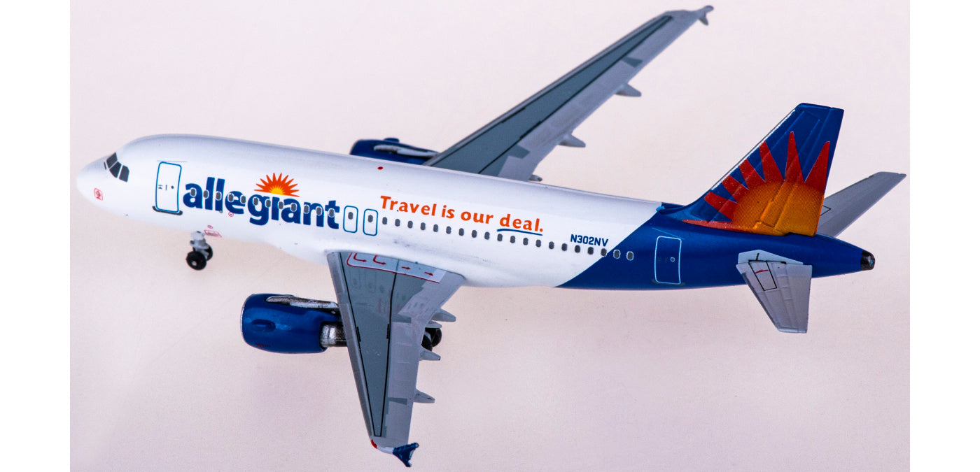 1:400 AeroClassics AC411018 Allegiant Airbus A319 N302NV Aircraft Model+Free Tractor