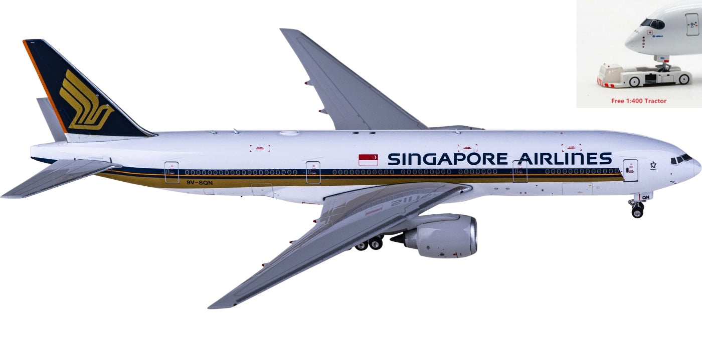 1:400 Phoenix PH04417 Singapore Airlines Boeing 777-200ER 9V-SQN+Free Tractor
