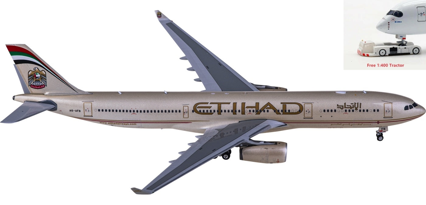 1:400 Phoenix PH11714 Etihad Airways Airbus A330-300 A6-AFB+Free Tractor