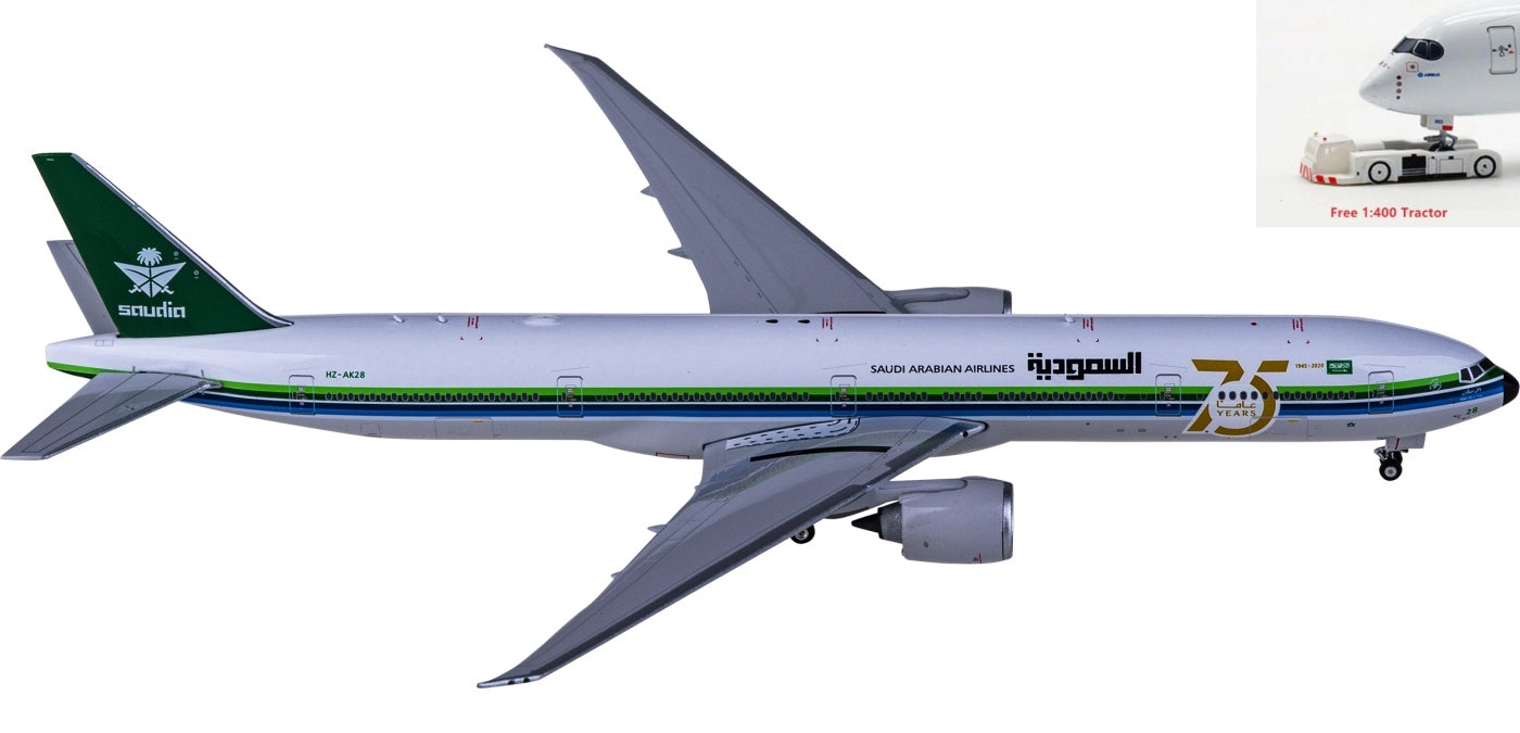 1:400 Phoenix PH11722 Saudia Boeing 777-300ER HZ-AK28+Free Tractor