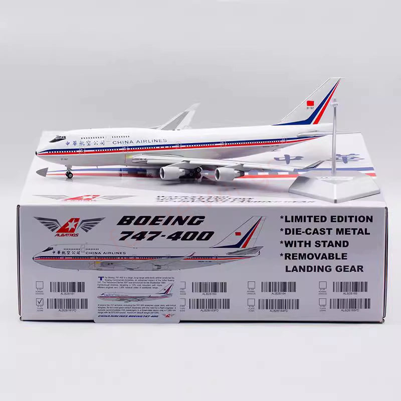 1:200 ALB Models(SQ Wings) China Airlines B747-400 B-161 B-162 Diecast Aircraft Model