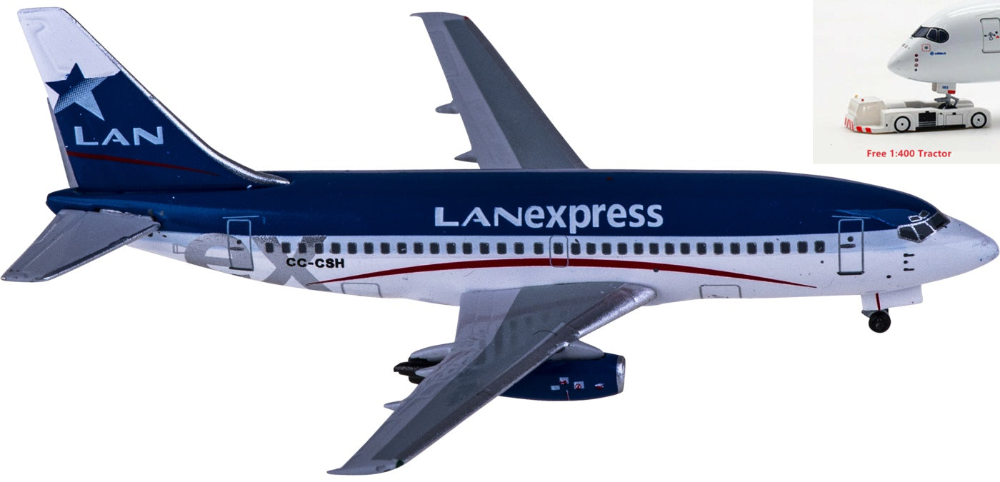 1:400 AeroClassics AC411060 LAN Airlines Express Boeing 737-200 CC-CSH Aircraft Model+Free Tractor