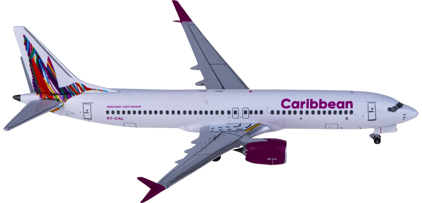 1:400 AeroClassics AC411063 Caribbean Airlines Boeing 737 MAX 8 9Y-CAL Aircraft Model+Free Tractor