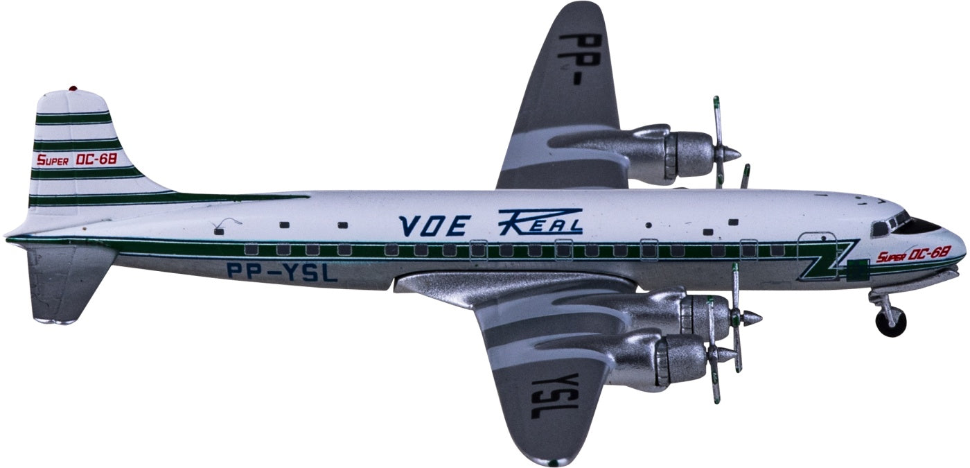 1:400 AeroClassics AC411011 Real Transportes Aéreos Douglas DC-6 PP-YSL Aircraft Model+Free Tractor