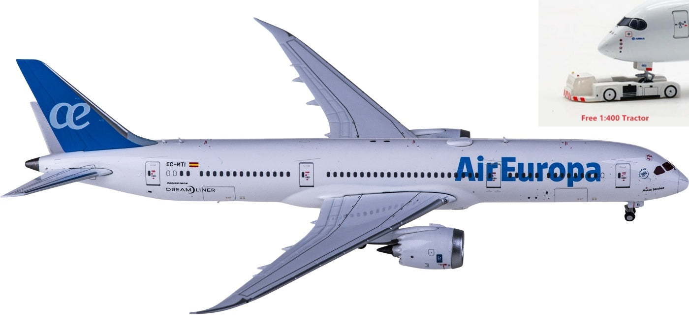 1:400 JC Wings XX4053 Air Europa Boeing 787-9 Dreamliner EC-MTI+Free Tractor