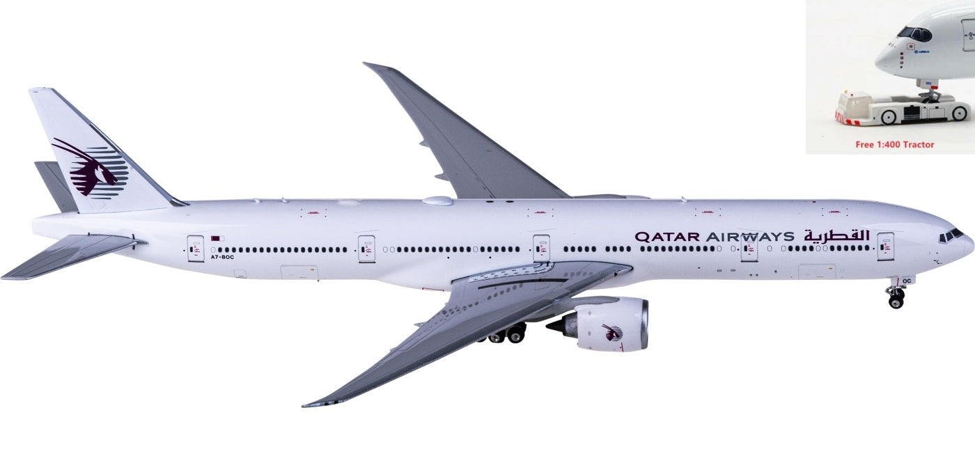 1:400 Phoenix PH11748 Qatar Airways Boeing 777-300ER A7-BOC+Free Tractor