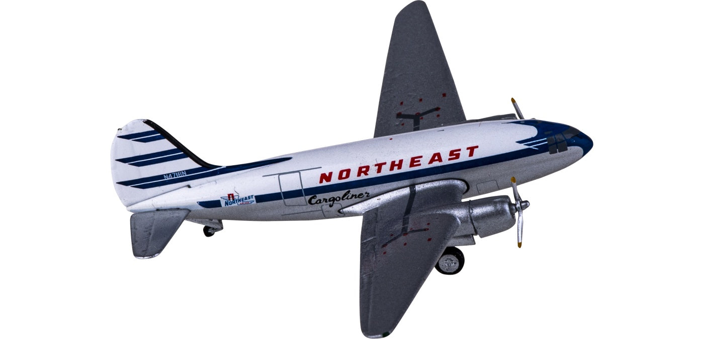 1:400 AeroClassics AC411116 Northeast Airlines Curtiss C-46 N4718N Aircraft Model+Free Tractor