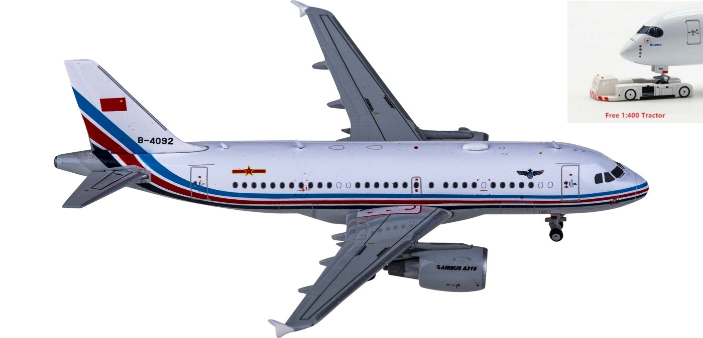 1:400 JC Wings LH4123 PLAAF China Air Force Airbus A319 B-4092+Free Tractor