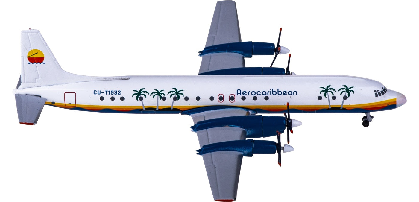 1:400 AeroClassics AC411096 Aero Caribbean Ilyushin Il-18 CU-T1532 Aircraft Model+Free Tractor