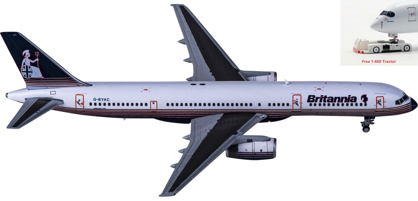 1:400 JC Wings XX4272 Britannia Boeing 757-200 G-BYAC+Free Tractor