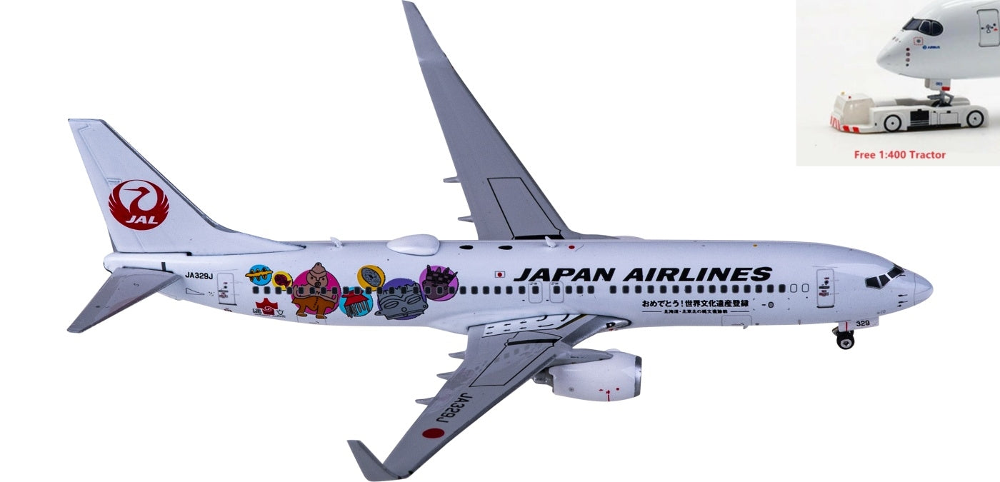 1:400 Phoenix PH04465 Japan Airlines Boeing 737-800 JA329J+Free Tractor