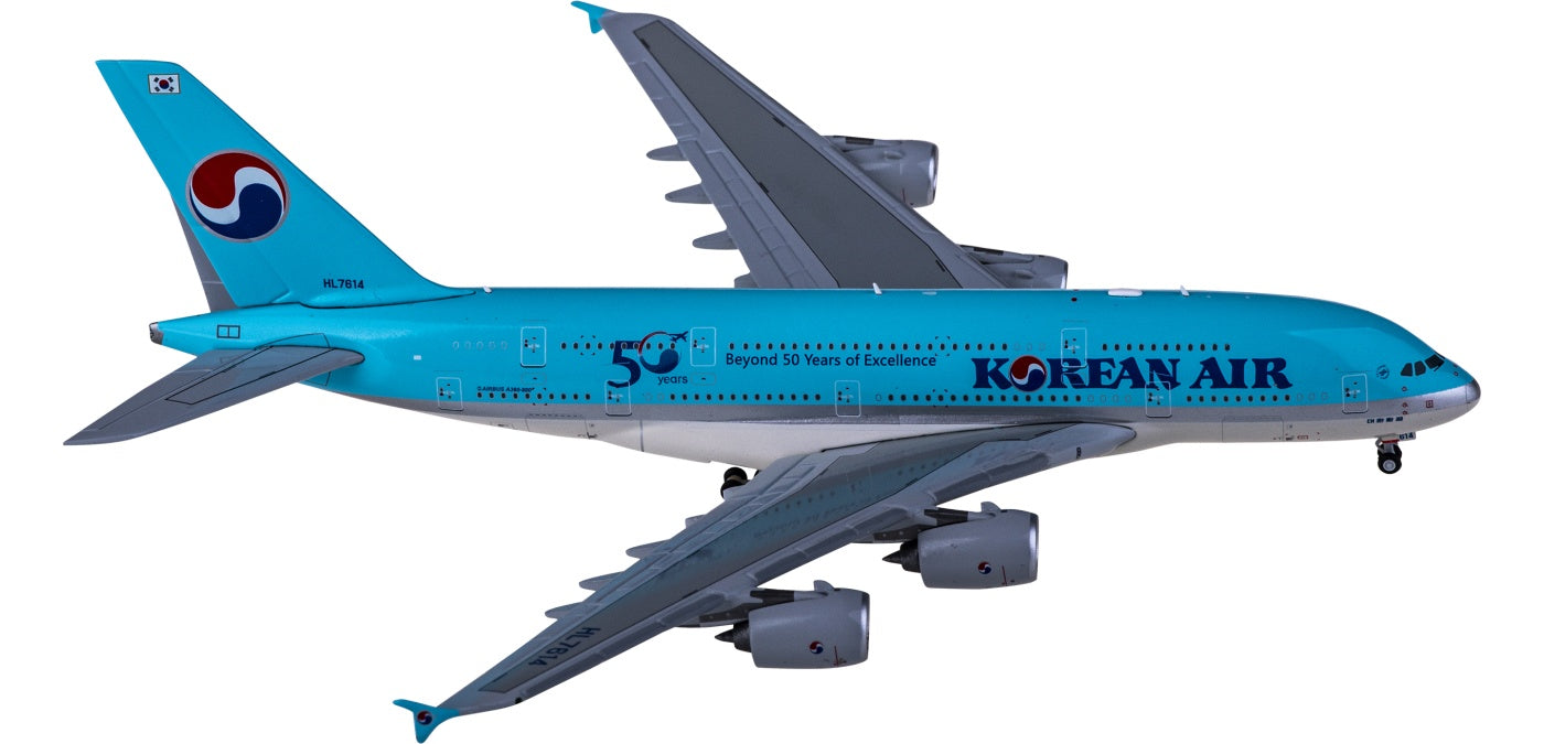 1:400 JC Wings EW4388016 Korean Air Airbus A380 HL7614 Aircraft Model+Free Tractor