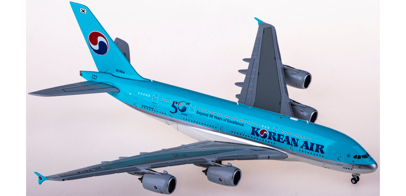 1:400 JC Wings EW4388016 Korean Air Airbus A380 HL7614 Aircraft Model+Free Tractor