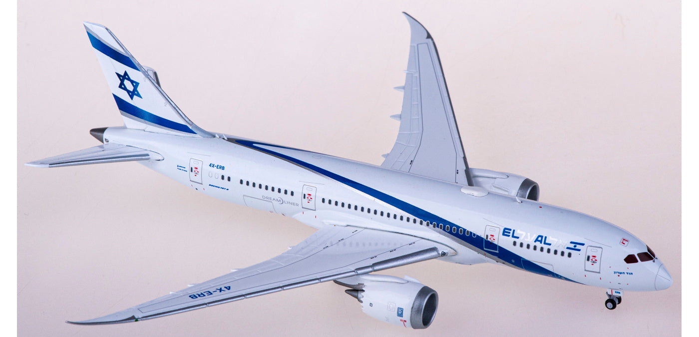 1:400 JC Wings XX4259 El Al Boeing 787-8 Dreamliner 4X-ERB Aircraft Model+Free Tractor