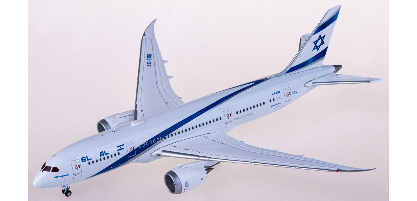 1:400 JC Wings XX4259 El Al Boeing 787-8 Dreamliner 4X-ERB Aircraft Model+Free Tractor