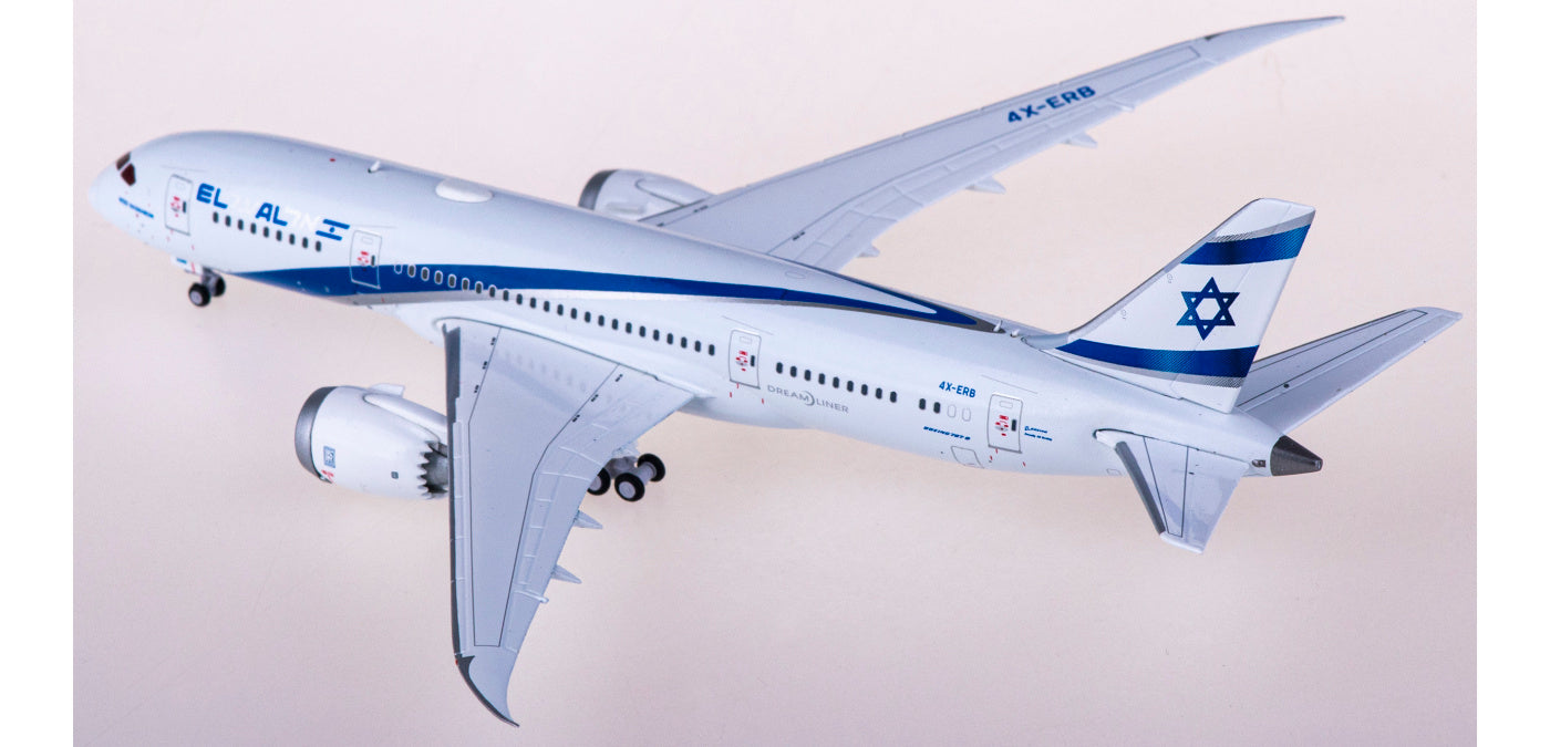 1:400 JC Wings XX4259 El Al Boeing 787-8 Dreamliner 4X-ERB Aircraft Model+Free Tractor