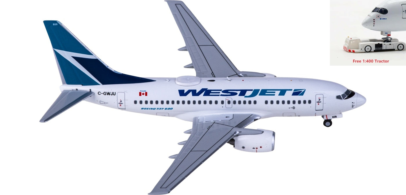 1:400 NG Models NG76007 WestJet Boeing 737-600 C-GWJU+Free Tractor