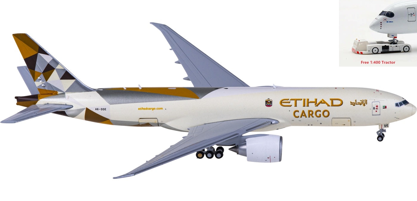 1:400 Geminijets GJETD2146 Etihad Airways Boeing 777-200LRF A6-DDE Aircraft Model+Free Tractor