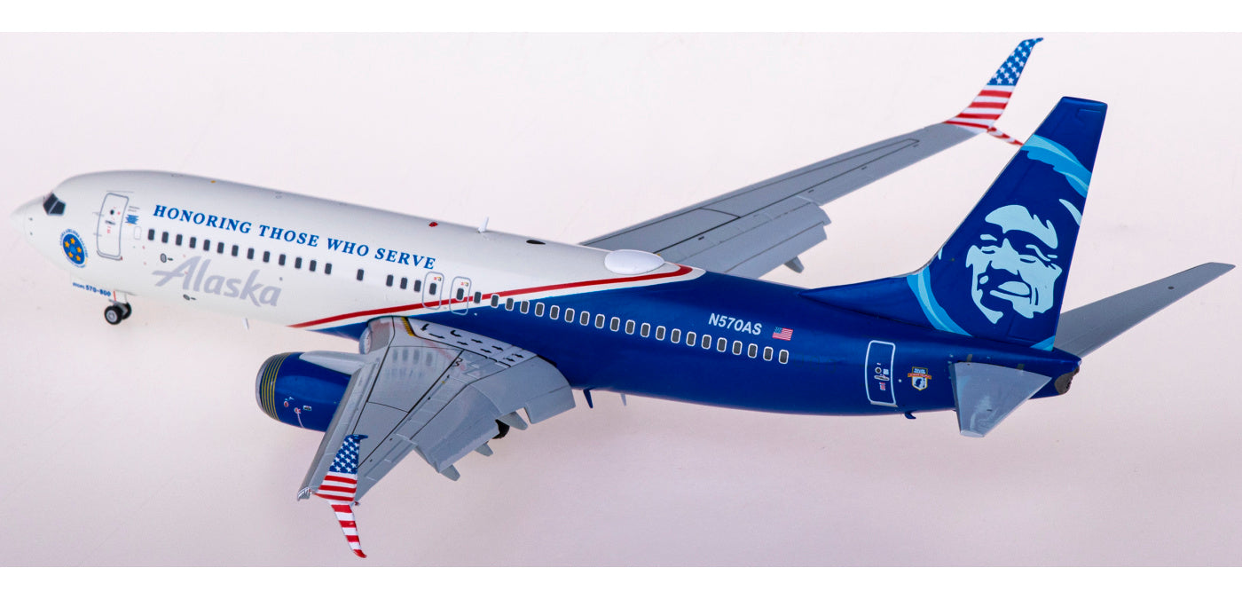 1:200 Geminijets G2ASA1138F Alaska Airlines Boeing 737-800 N570AS "Flaps Down"