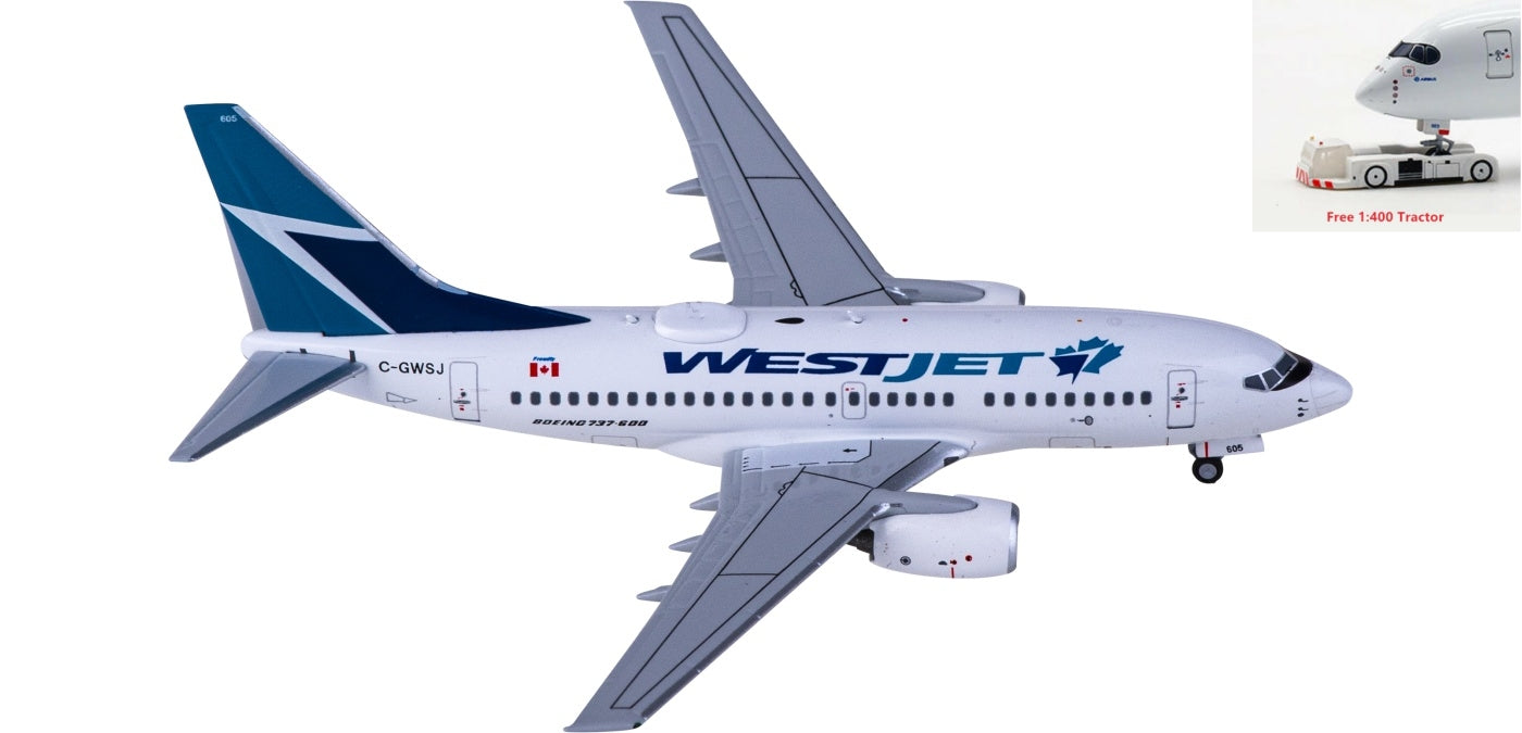 1:400 NG Models NG76013 WestJet Boeing 737-600 C-GWSJ+Free Tractor