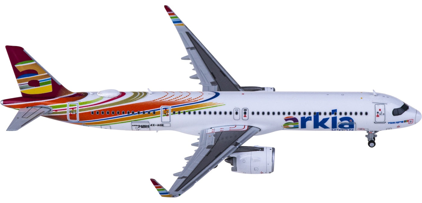 1:400 JC Wings XX4450 Arkia Airbus A321neo 4X-AGK Aircraft Model+Free Tractor
