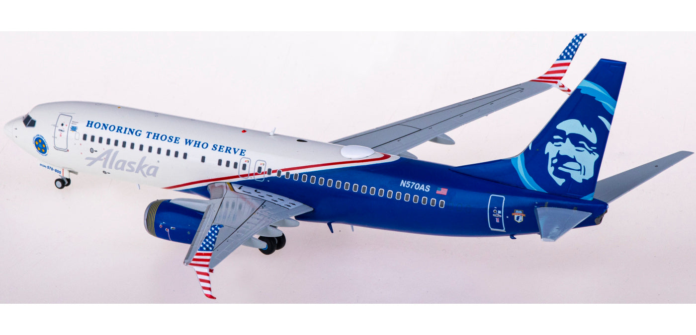 1:200 Geminijets G2ASA1138 Alaska Airlines Boeing 737-800 N570AS Honoring Those Who Serve