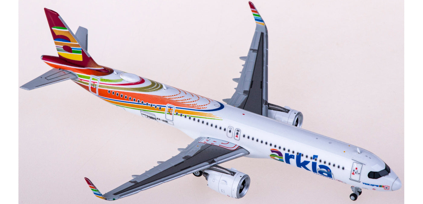 1:400 JC Wings XX4450 Arkia Airbus A321neo 4X-AGK Aircraft Model+Free Tractor