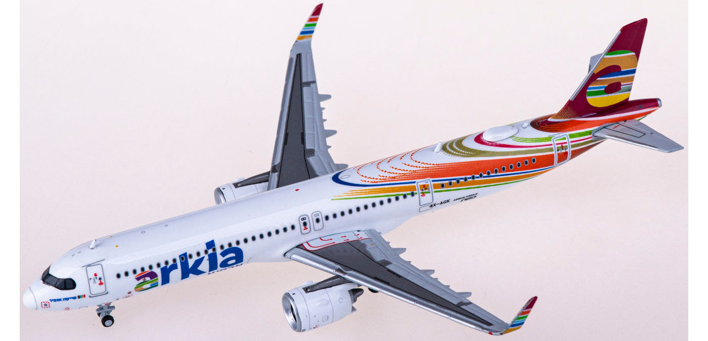 1:400 JC Wings XX4450 Arkia Airbus A321neo 4X-AGK Aircraft Model+Free Tractor