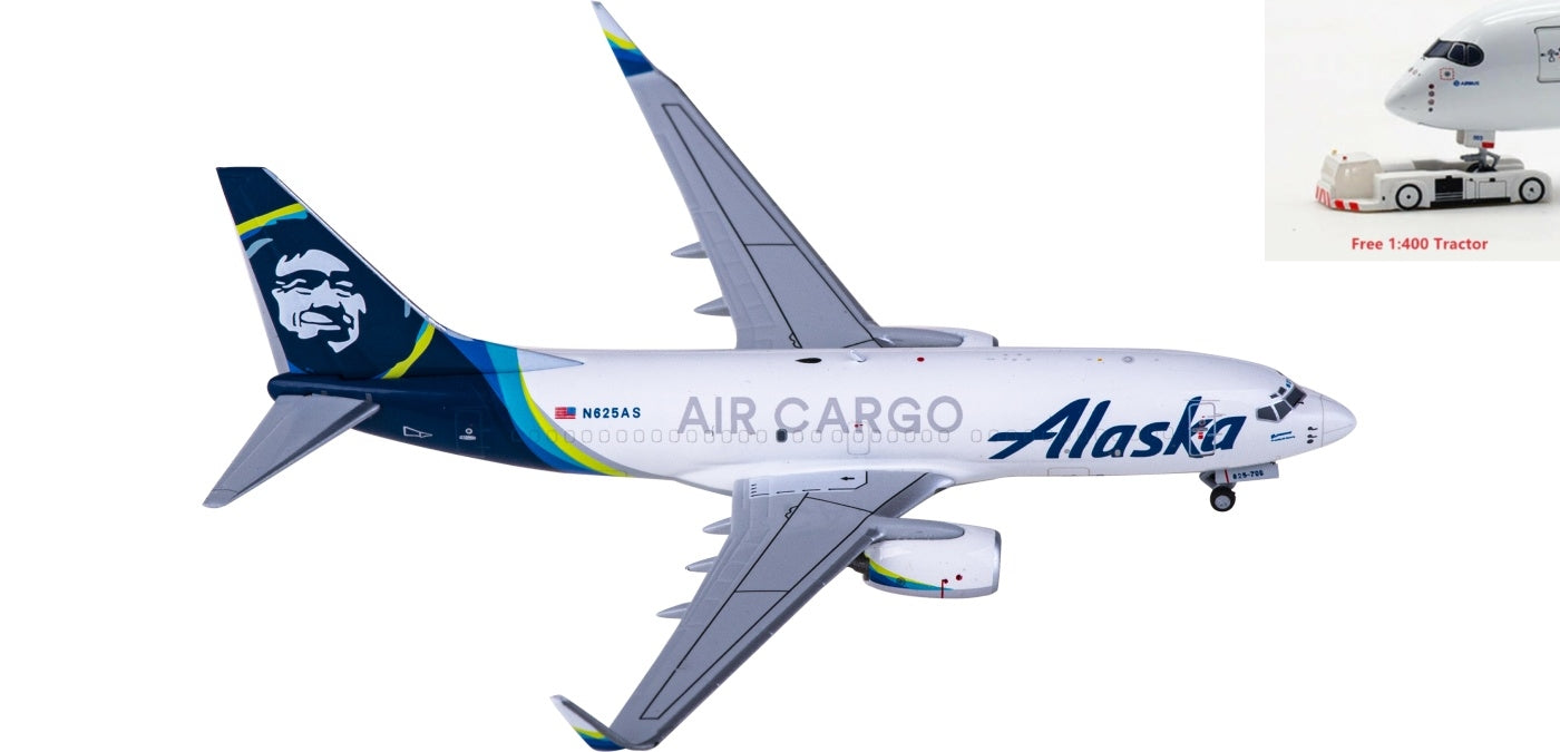 1:400 NG Models NG77018 Alaska Airlines Cargo Boeing 737-700 N625AS+Free Tractor