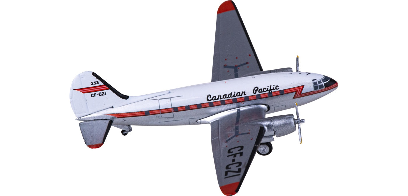 1:400 AeroClassics C411182 CP Air Curtiss C-46 CF-CZI Aircraft Model+Free Tractor