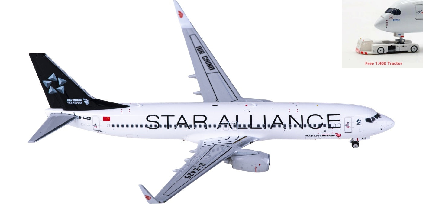1:400 Phoenix PH11790 Air China Boeing 737-800 B-5425 "STAR ALLIANCE"+Free Tractor