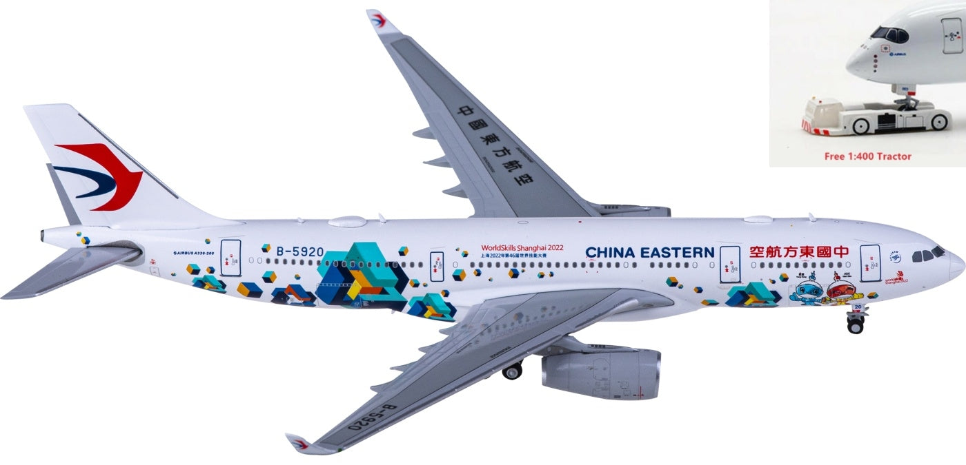 1:400 JC Wings XX40070 China Eastern Airlines Airbus A330-200 B-5920+Free Tractor
