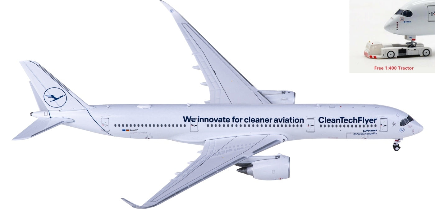 1:400 JC Wings SA4008 Lufthansa Airlines Airbus A350-900XWB D-AIVD+Free Tractor