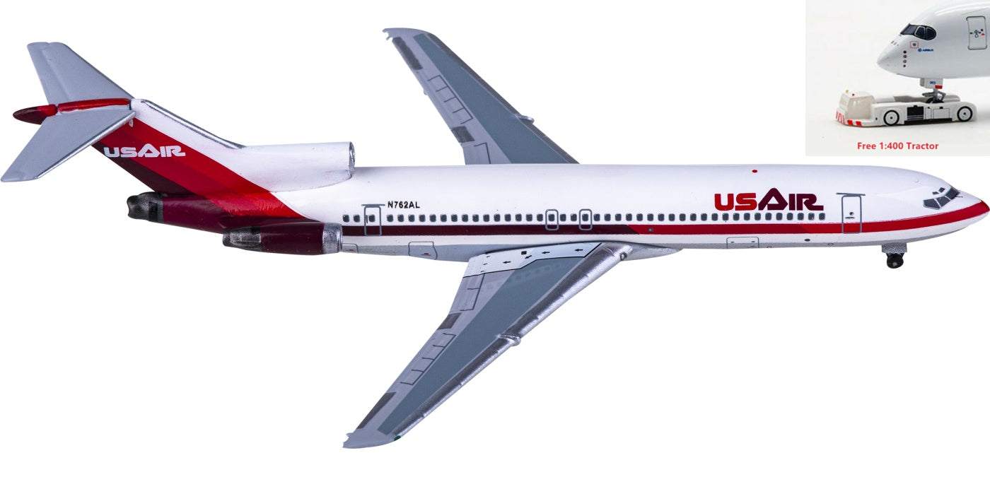 1:400 AeroClassics AC411175 US Air Boeing 727-200 N762AL Aircraft Model+Free Tractor